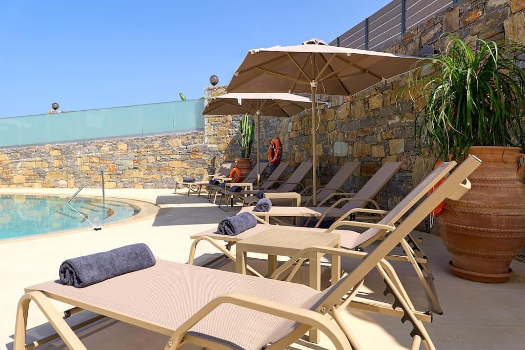 Modern Family Apartment Ewa With Pool, Dining Area On Crete Coast Stavromenos Dış mekan fotoğraf