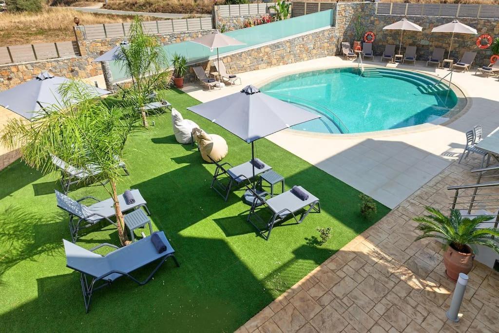 Modern Family Apartment Ewa With Pool, Dining Area On Crete Coast Stavromenos Dış mekan fotoğraf